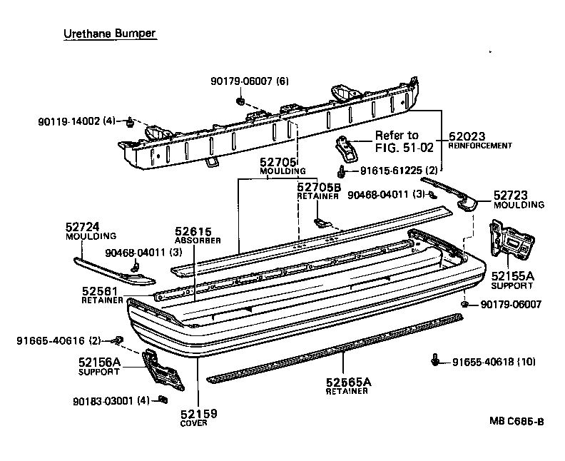 52016-22010 STAY SUB-ASSY, REAR BUMPER, LH product image