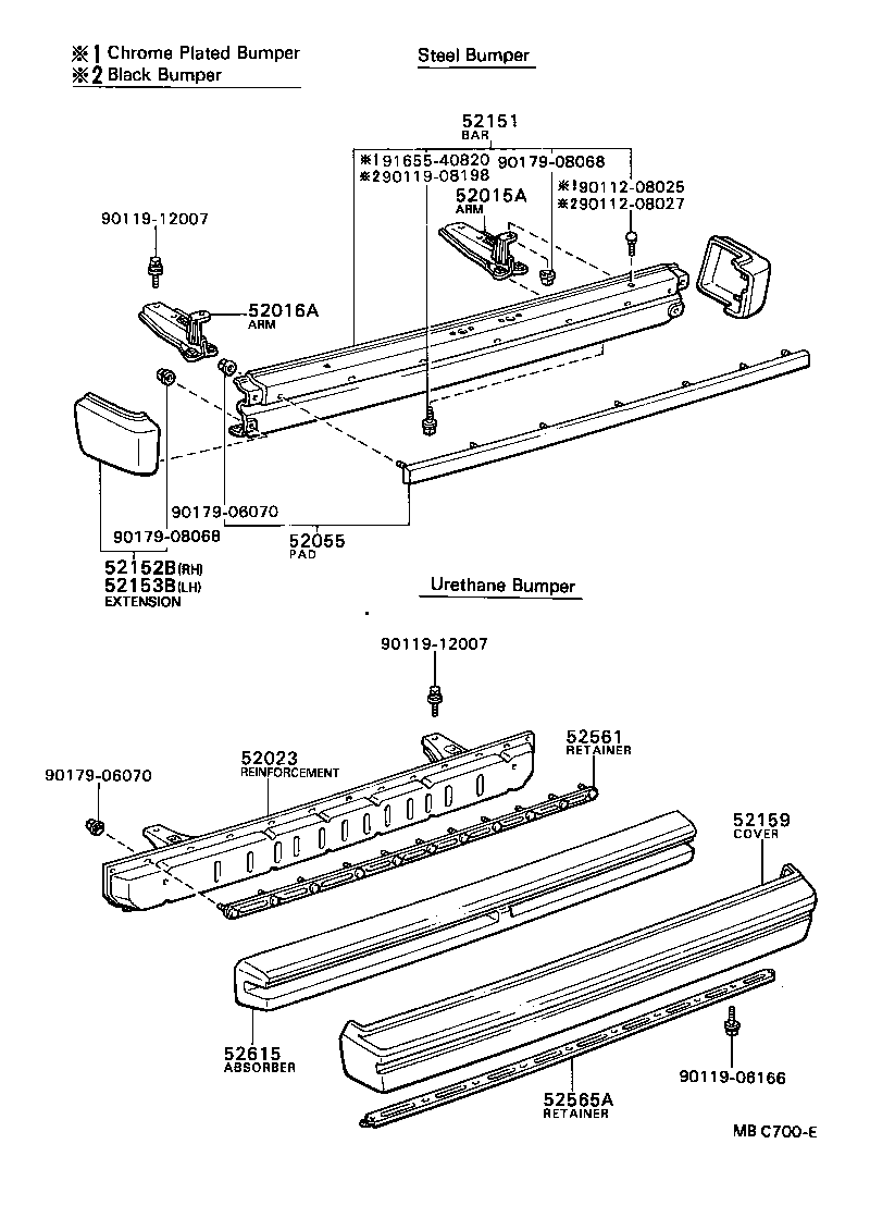 52106-12110 EXTENSION, REAR BUMPER, RH product image