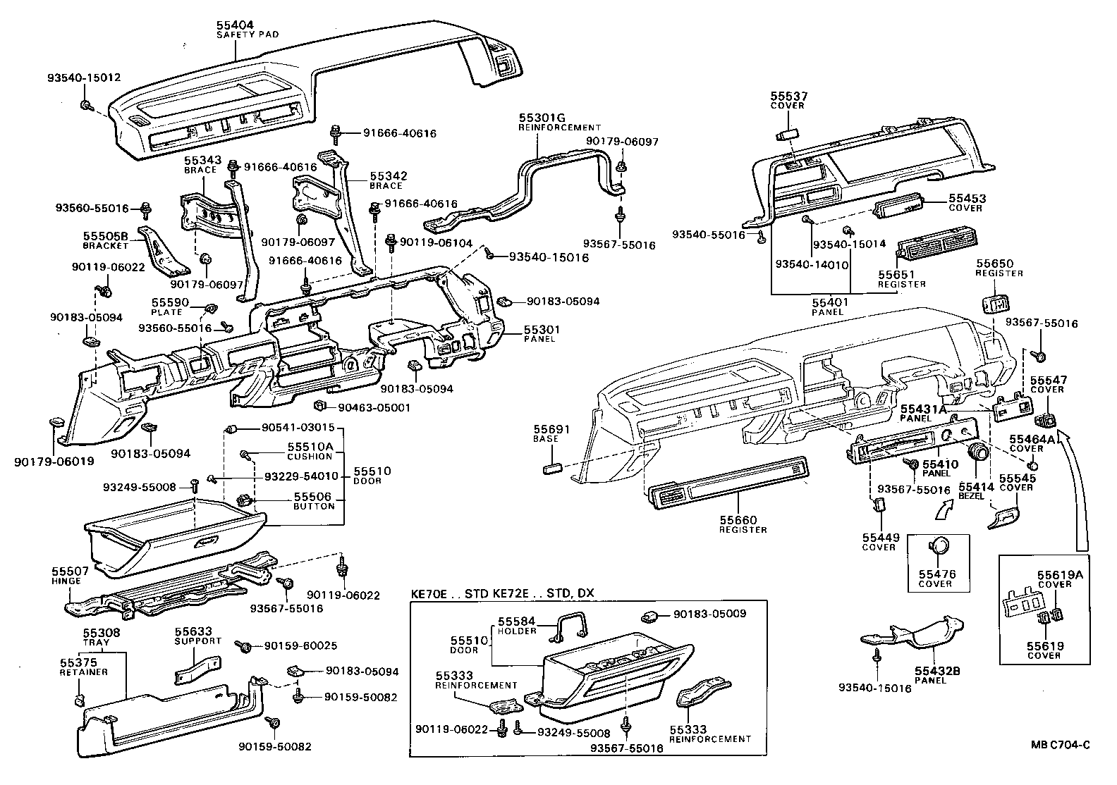 55031-12010 REINFORCEMENT, INSTRUMENT PANEL, NO.1 product image