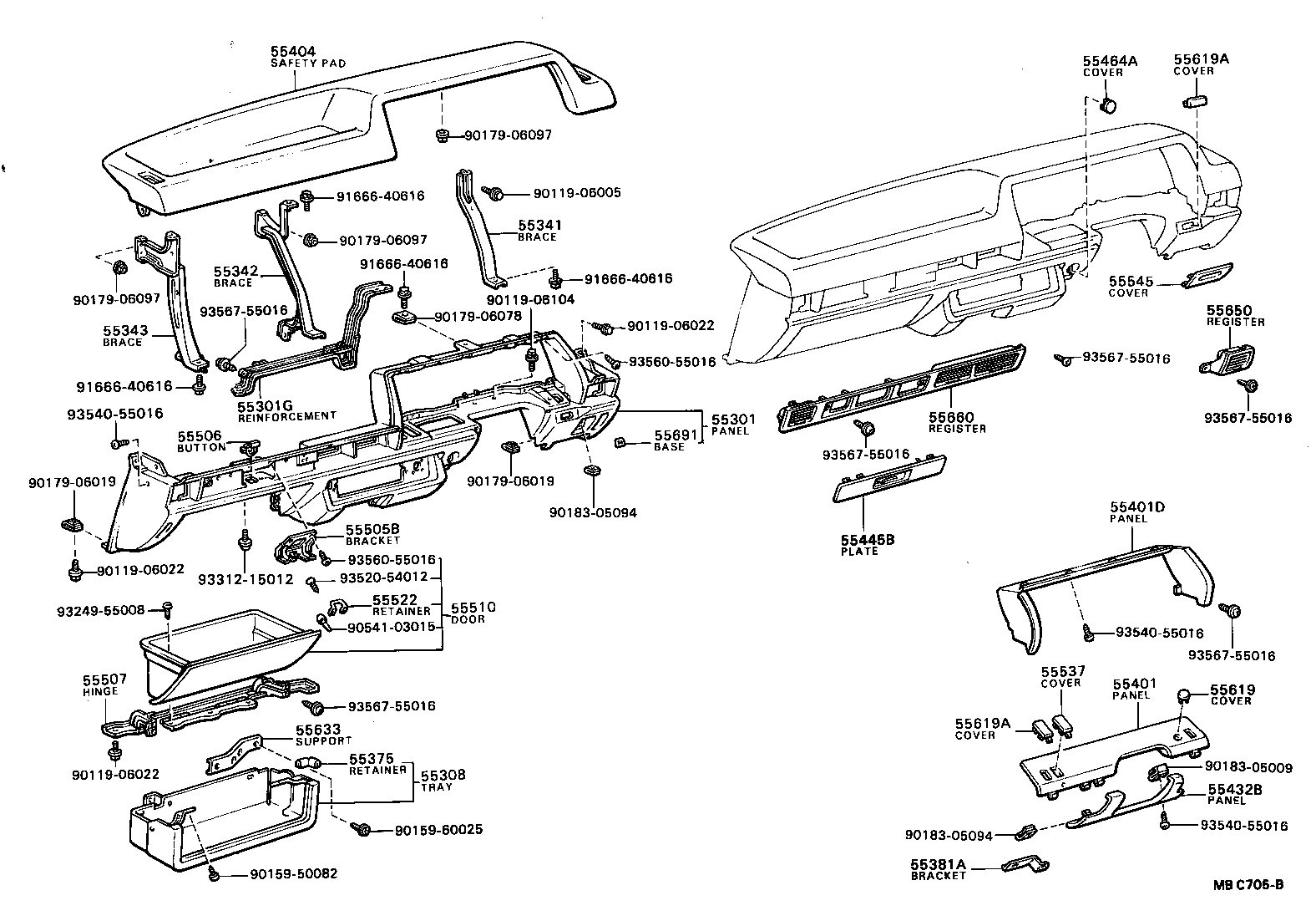 55338-12110 EXTENSION, INSTRUMENT PANEL REINFORCEMENT, NO.1 product image