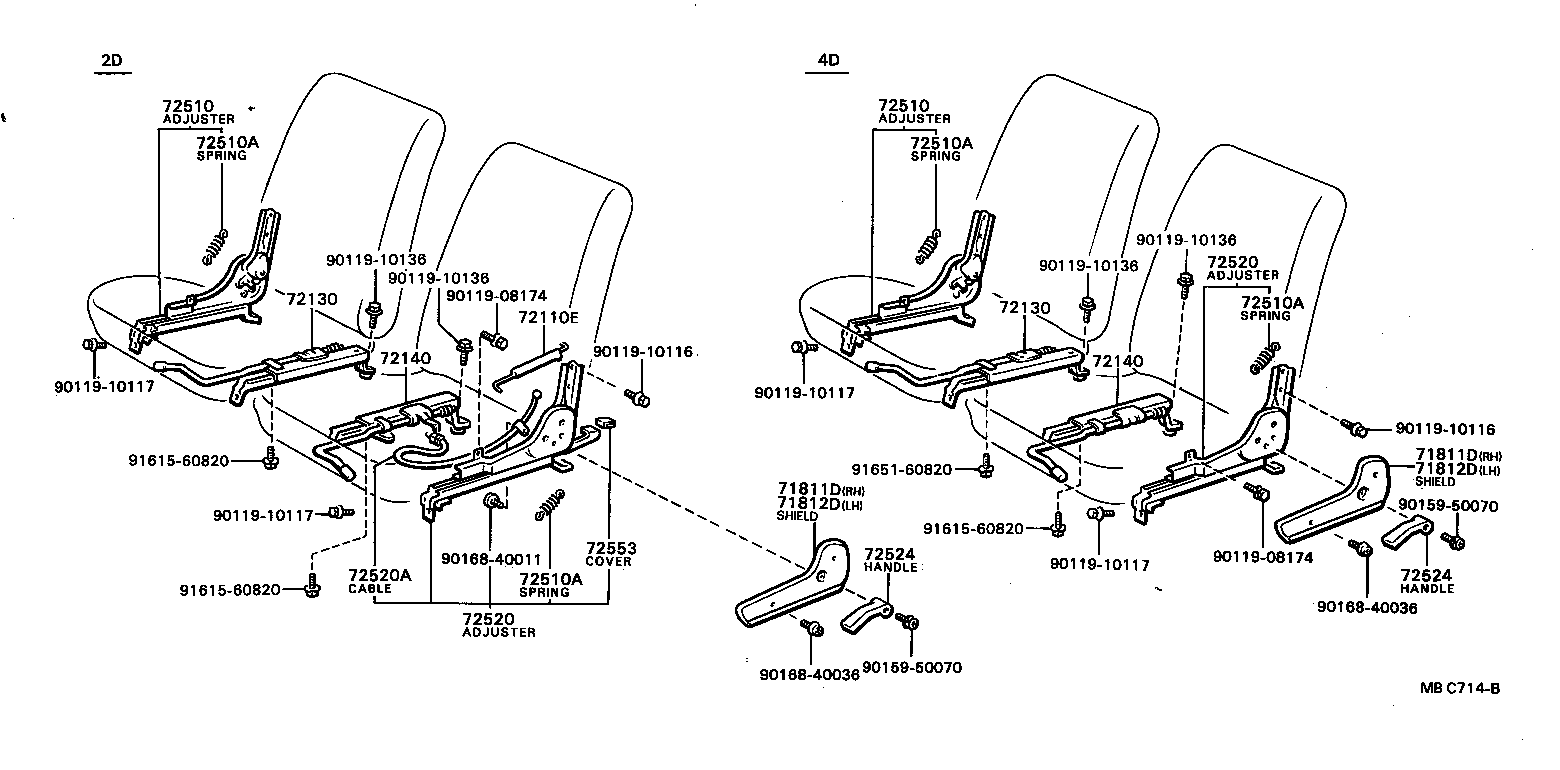 71430-13070 BACK ASSY, FRONT SEAT, RH(FOR SEPARATE TYPE) product image
