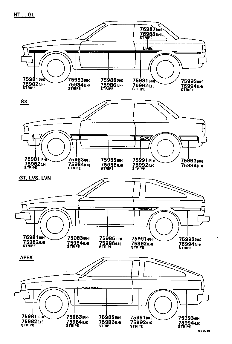 75995-13030 STRIPE, BACK DOOR product image