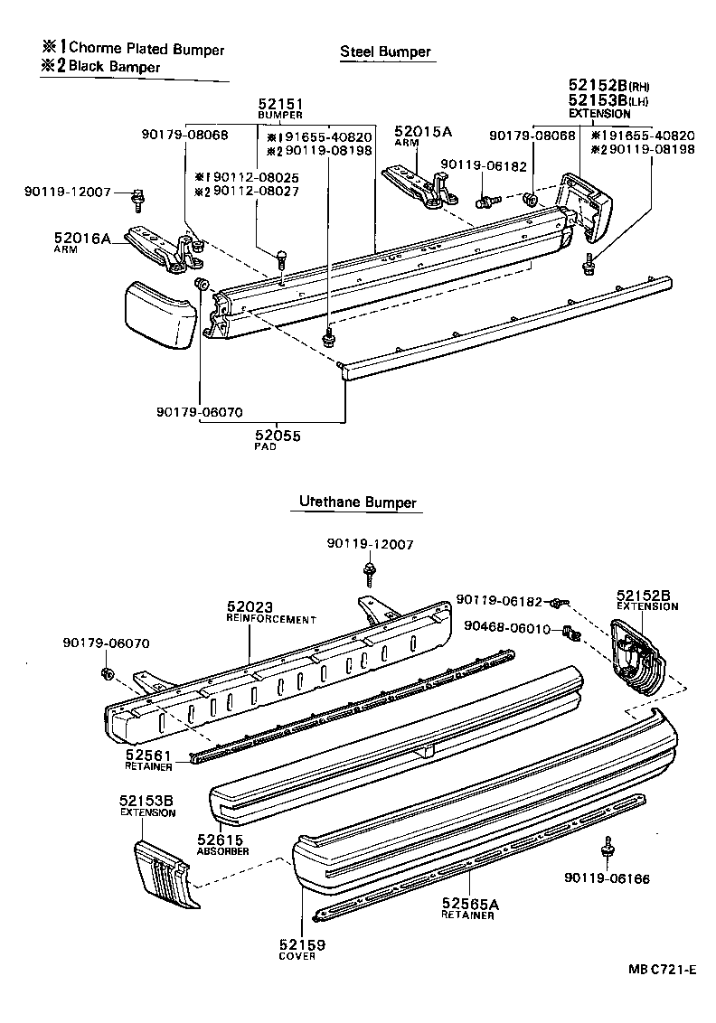 52106-12110 EXTENSION, REAR BUMPER, RH product image