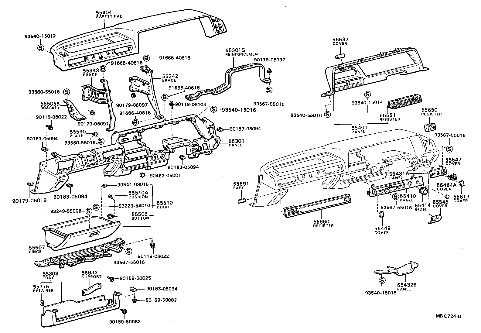 55338-12110 EXTENSION, INSTRUMENT PANEL REINFORCEMENT, NO.1 product image