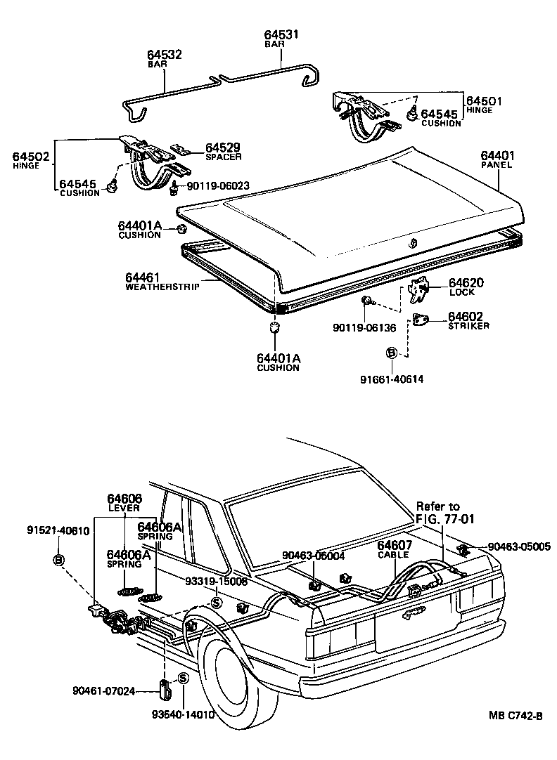 Toyota 64610-20030 LOCK ASSY, LUGGAGE COMPARTMENT DOOR