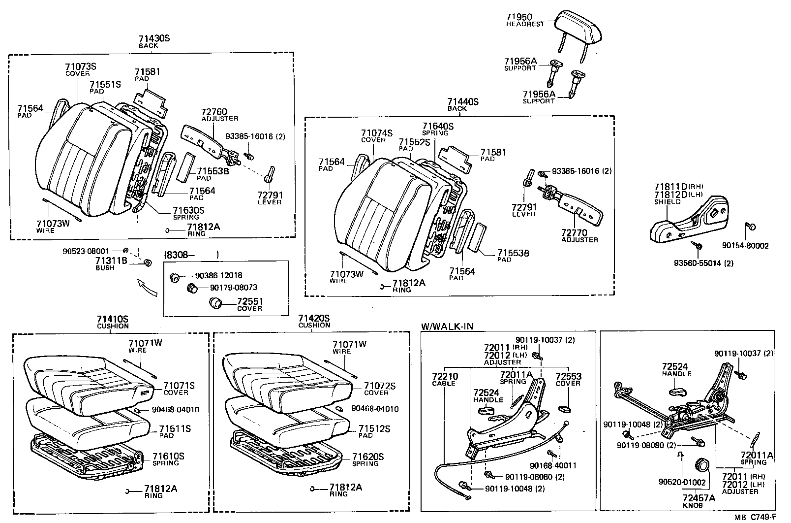 71630-14130 SPRING ASSY, FRONT SEAT BACK, RH(FOR SEPARATE TYPE) product image