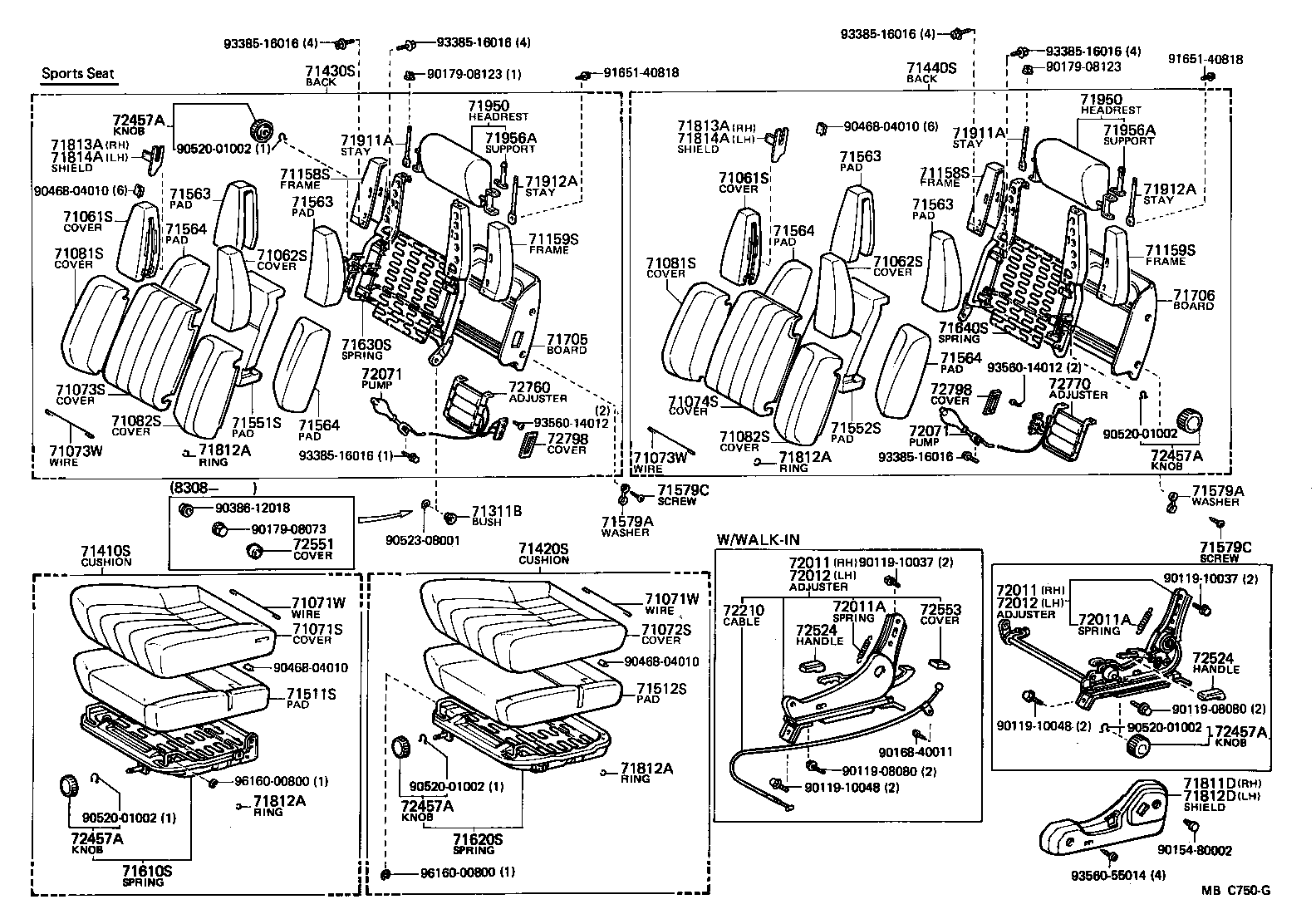 71630-14130 SPRING ASSY, FRONT SEAT BACK, RH(FOR SEPARATE TYPE) product image