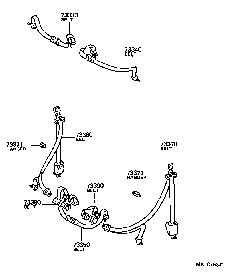 73021-14010 LEVER SUB-ASSY, SEAT BELT COMFORT, RH product image