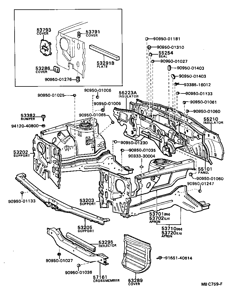53701-12903 APRON SUB-ASSY, FRONT FENDER, RH product image