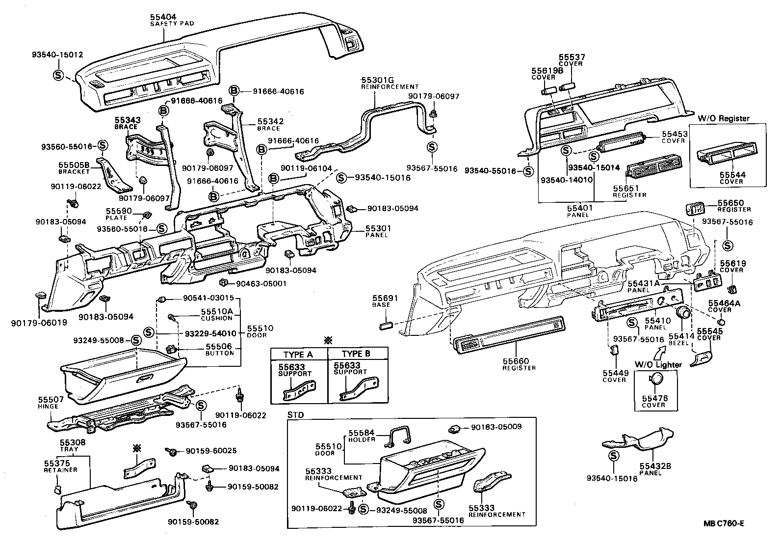 55522-12100 COVER, RADIO TUNER OPENING product image