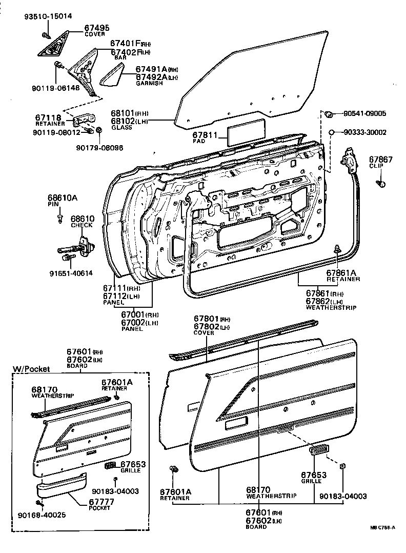 67002-12470 PANEL SUB-ASSY, FRONT DOOR, LH product image