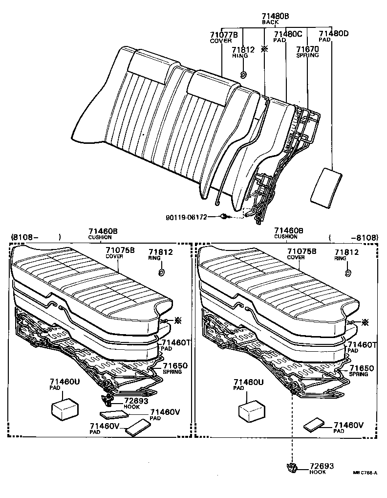 71697-12010 PROTECTOR, REAR SEAT BACK EDGE product image