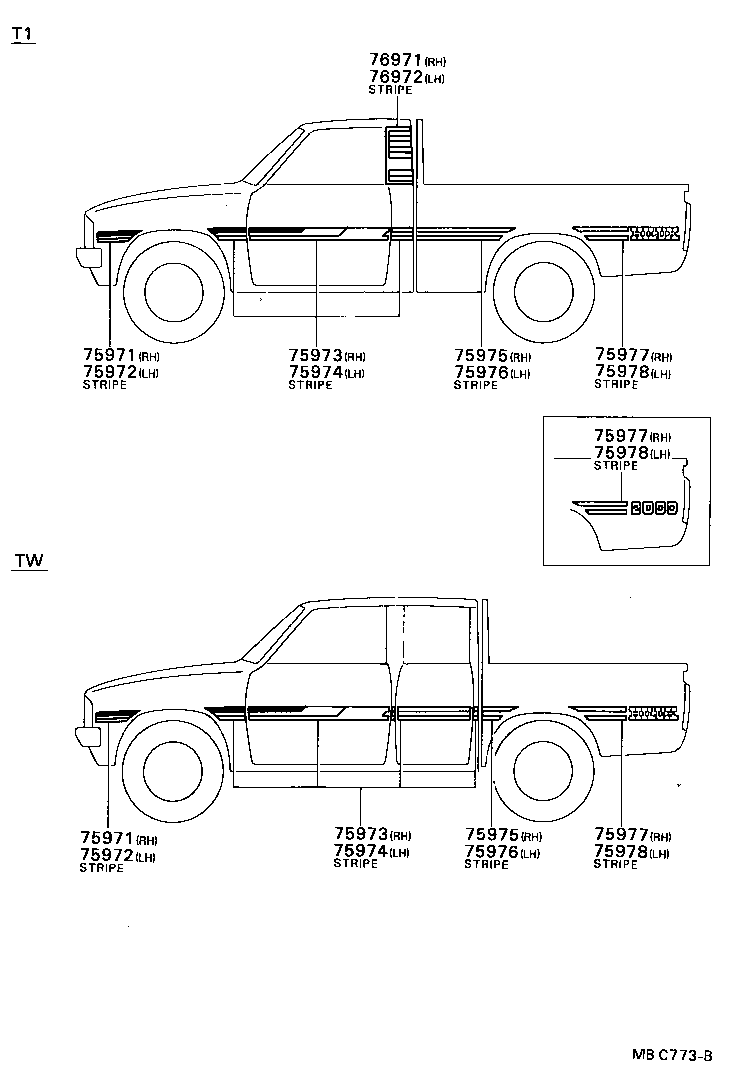 75988-95110 STRIPE, SIDE, LH UPR product image