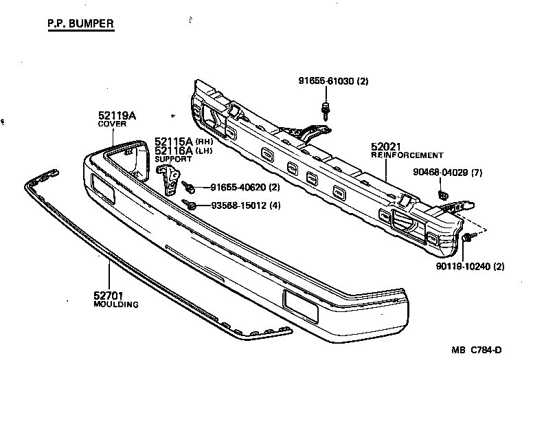 52021-14070 REINFORCEMENT SUB-ASSY, FRONT BUMPER product image