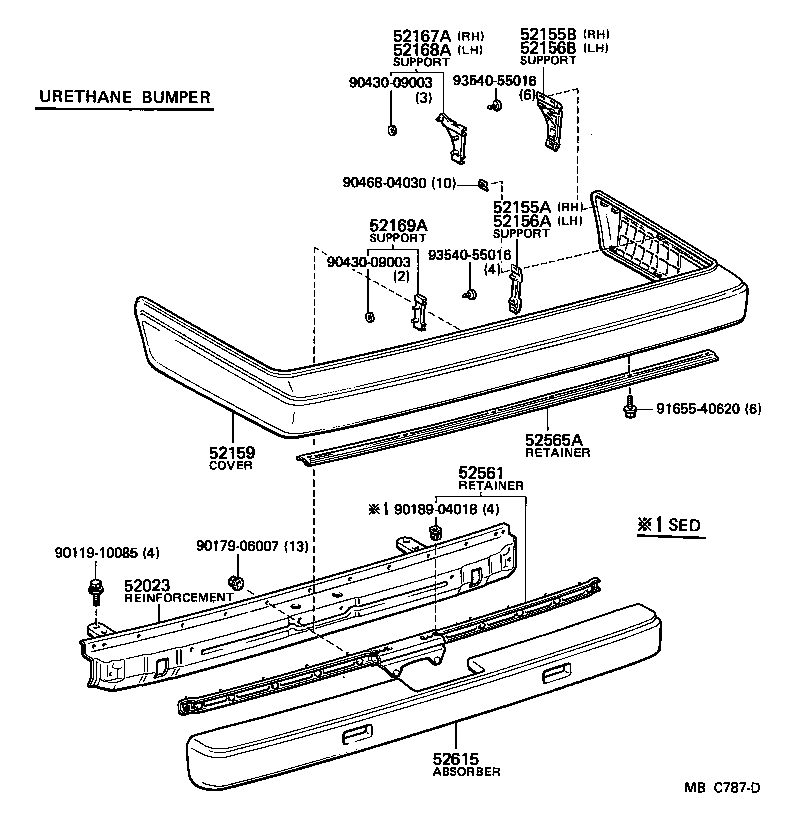 52107-91C01 SUPPORT, REAR BUMPER SIDE, LH product image