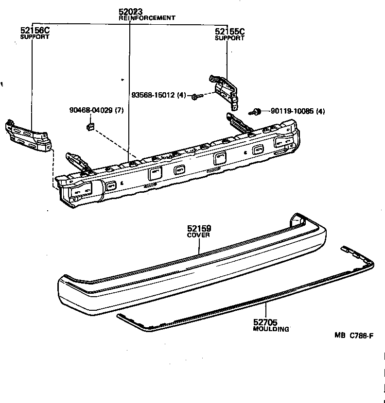52107-91C01 SUPPORT, REAR BUMPER SIDE, LH product image