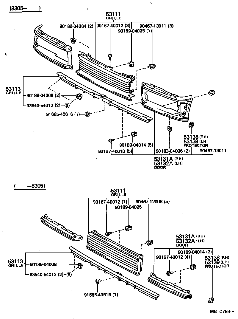 53111-19385 GRILLE, RADIATOR product image