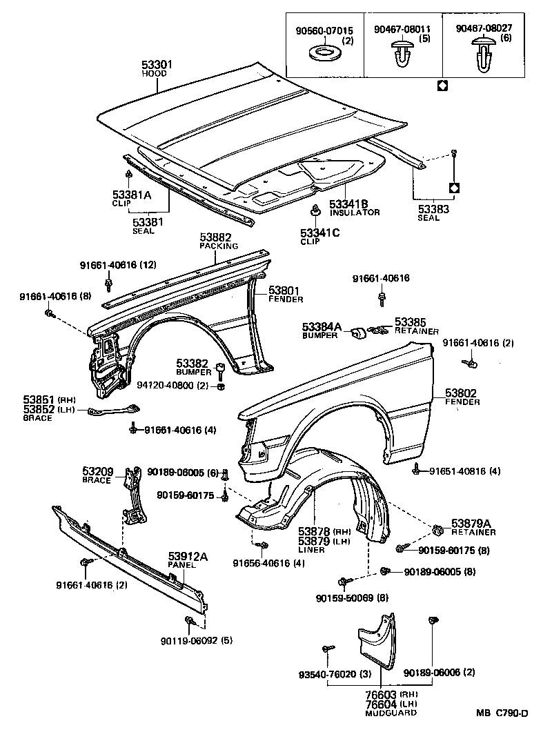 53802-14550 FENDER SUB-ASSY, FRONT LH product image