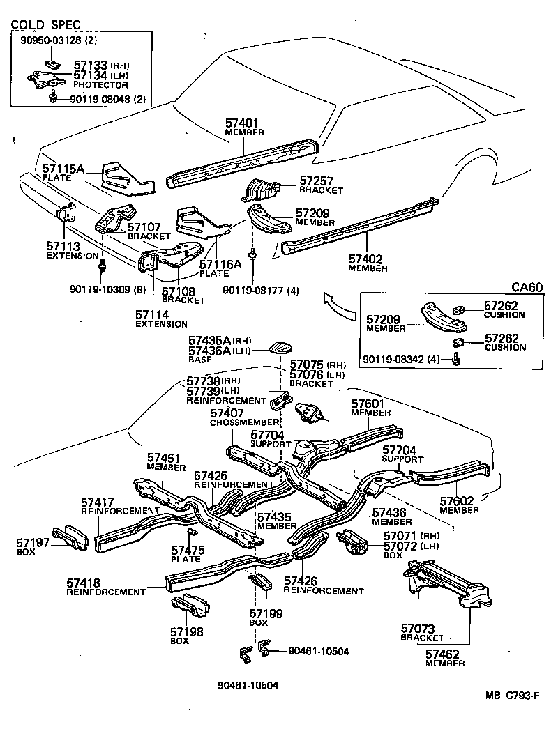 57209-14280 MEMBER SUB-ASSY, ENGINE REAR SUPPORT product image