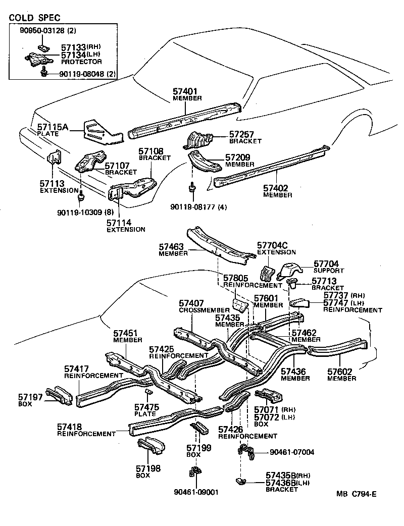 57209-14280 MEMBER SUB-ASSY, ENGINE REAR SUPPORT product image