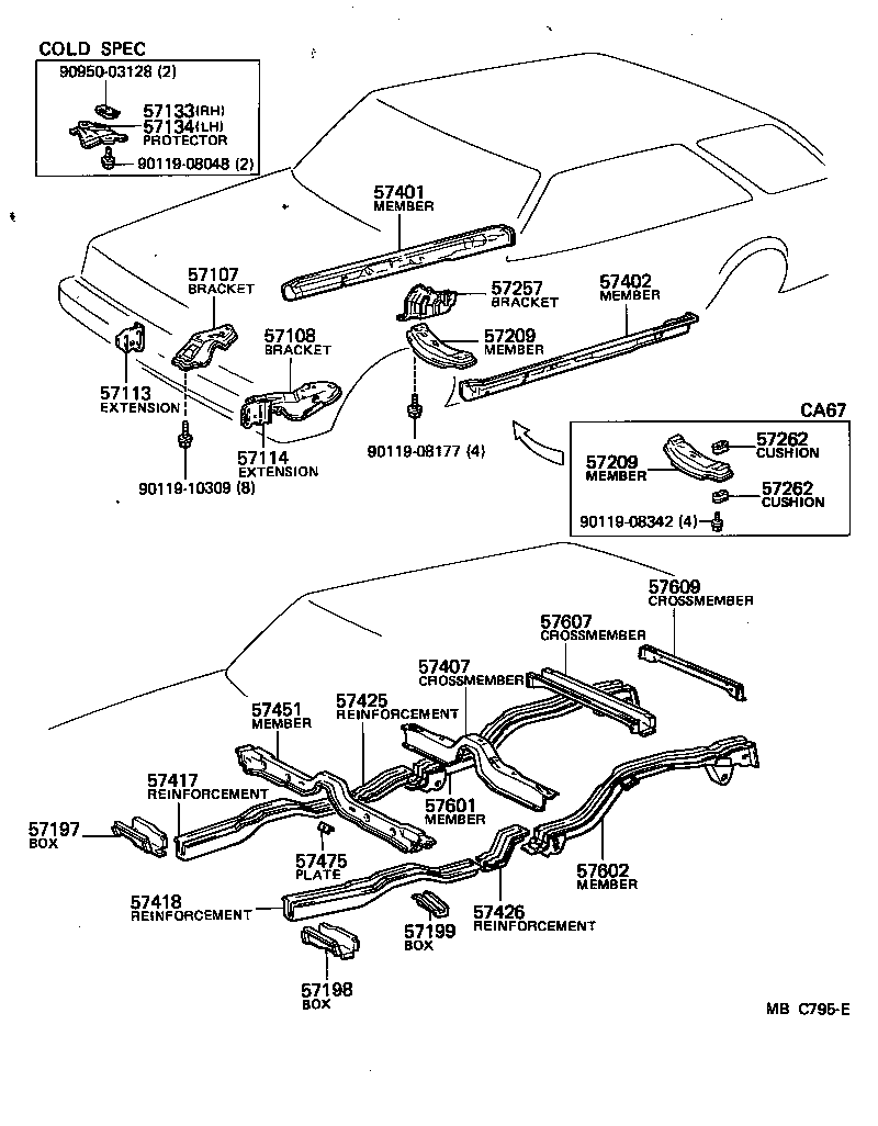 57209-14280 MEMBER SUB-ASSY, ENGINE REAR SUPPORT product image