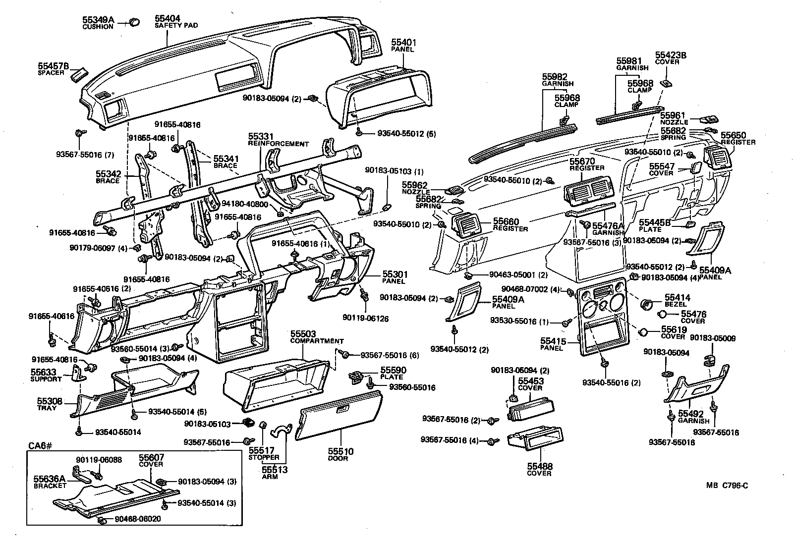 55412-14050 PANEL, INSTRUMENT CLUSTER FINISH, CENTER product image