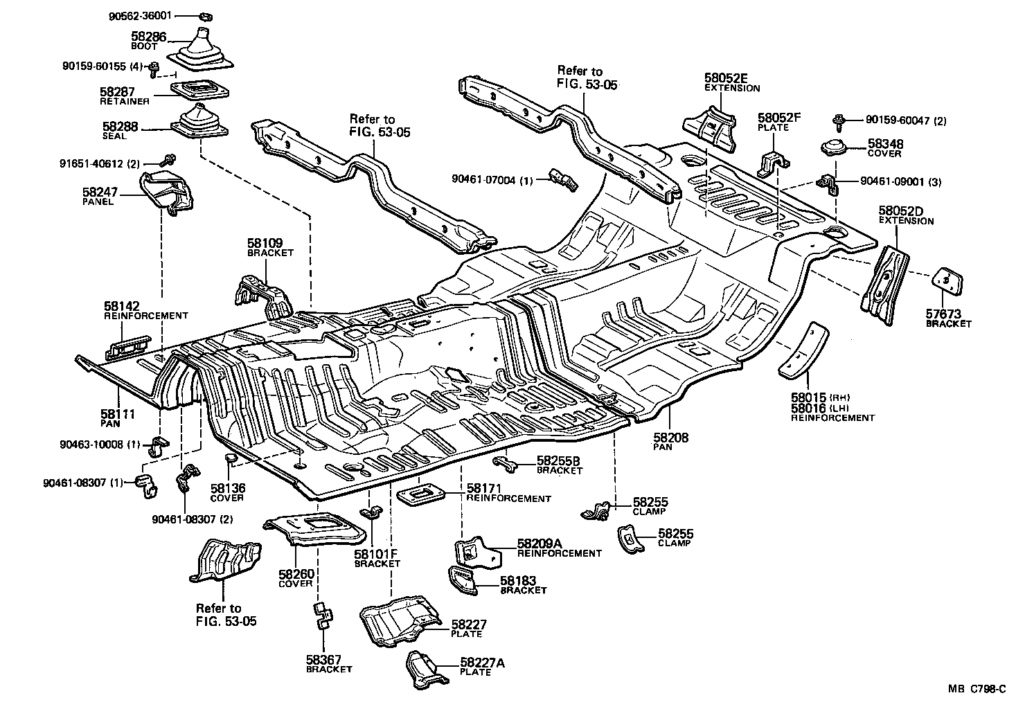 58015-20011 REINFORCEMENT, BELT ANCHOR TO FLOOR PAN, RH product image