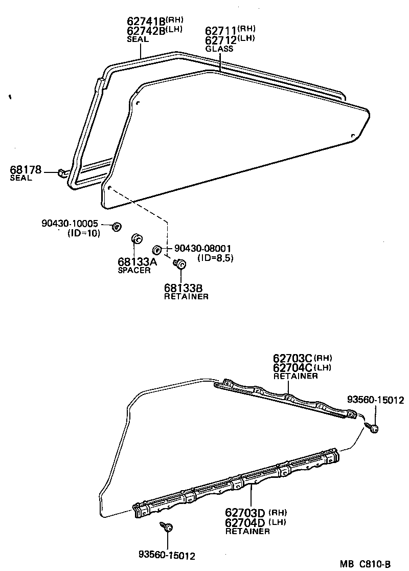 62881-15010 BRACKET, GUARD PIPE QUARTER WINDOW, FRONT RH product image