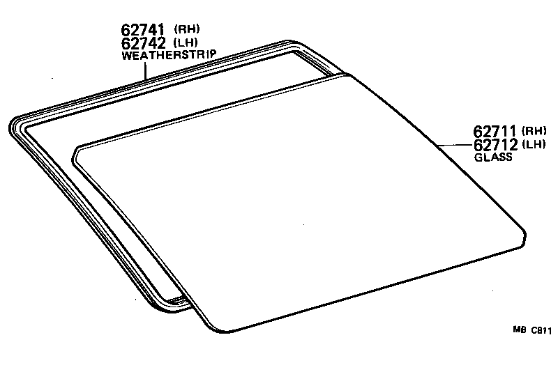 62712-91C02 GLASS, QUARTER WINDOW, LH product image