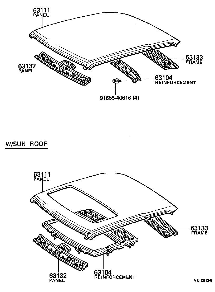 63111-91C01 PANEL, ROOF product image