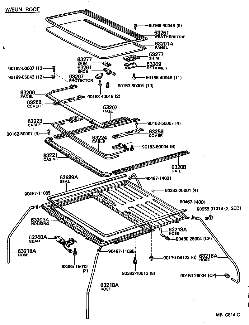 64801-14360 GLASS, BACK WINDOW product image