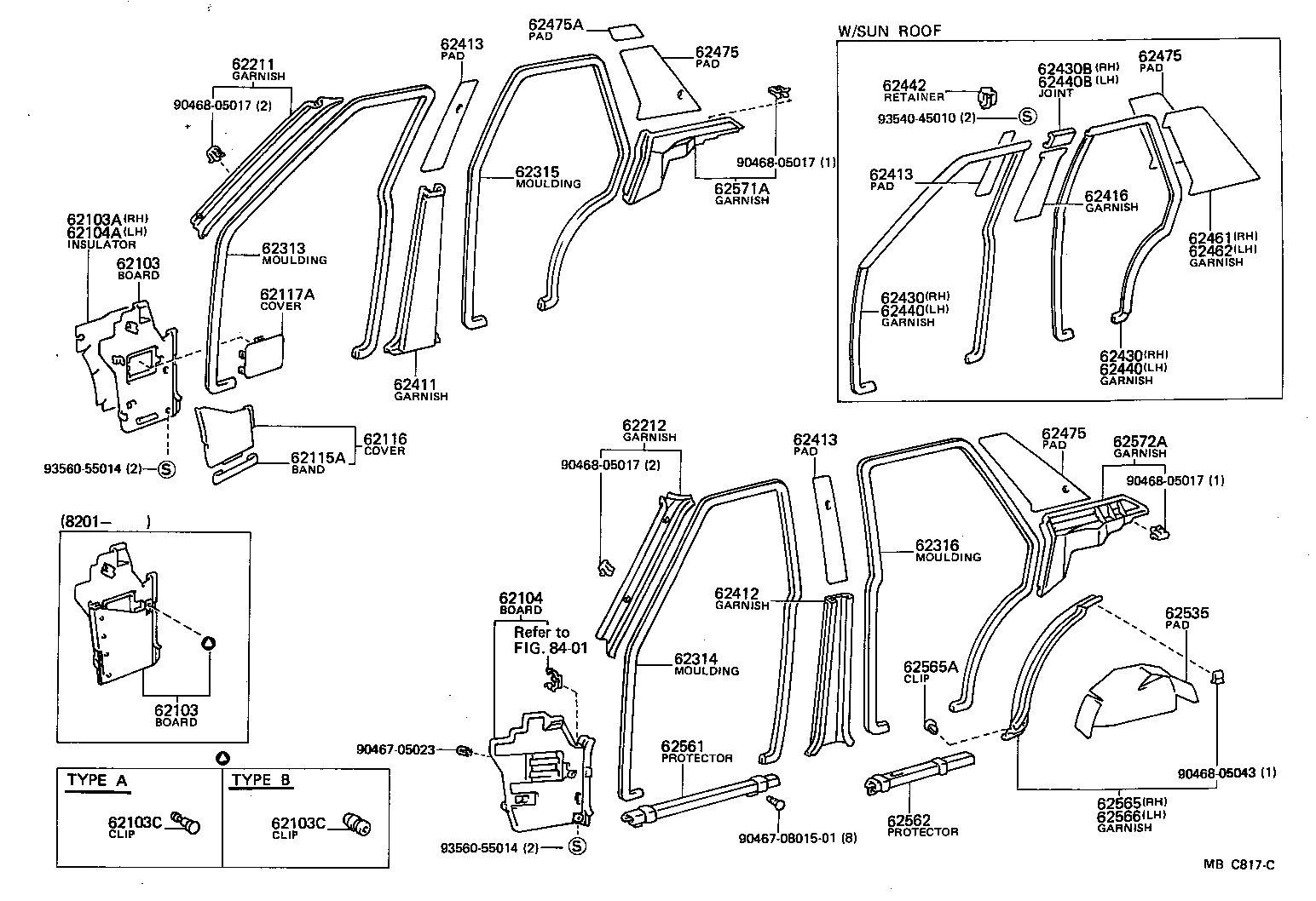 62333-91C01-04 MOULDING, REAR DOOR OPENING TRIM, RH product image