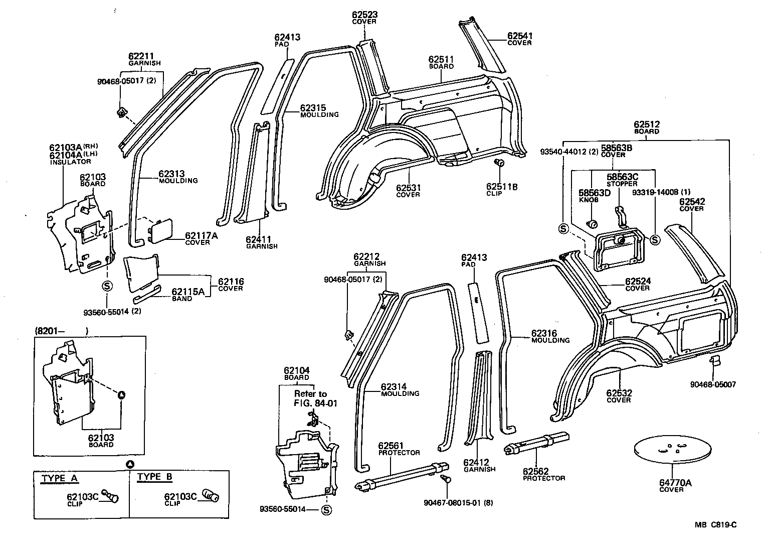 62333-91C01-04 MOULDING, REAR DOOR OPENING TRIM, RH product image