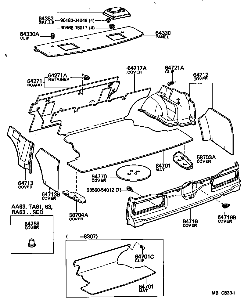 64071-14020 COVER, LUGGAGE COMPARTMENT TRIM, RH product image
