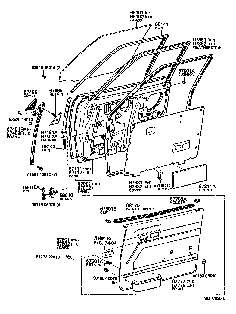 67403-14040 FRAME, FRONT DOOR WINDOW, REAR LOWER RH product image