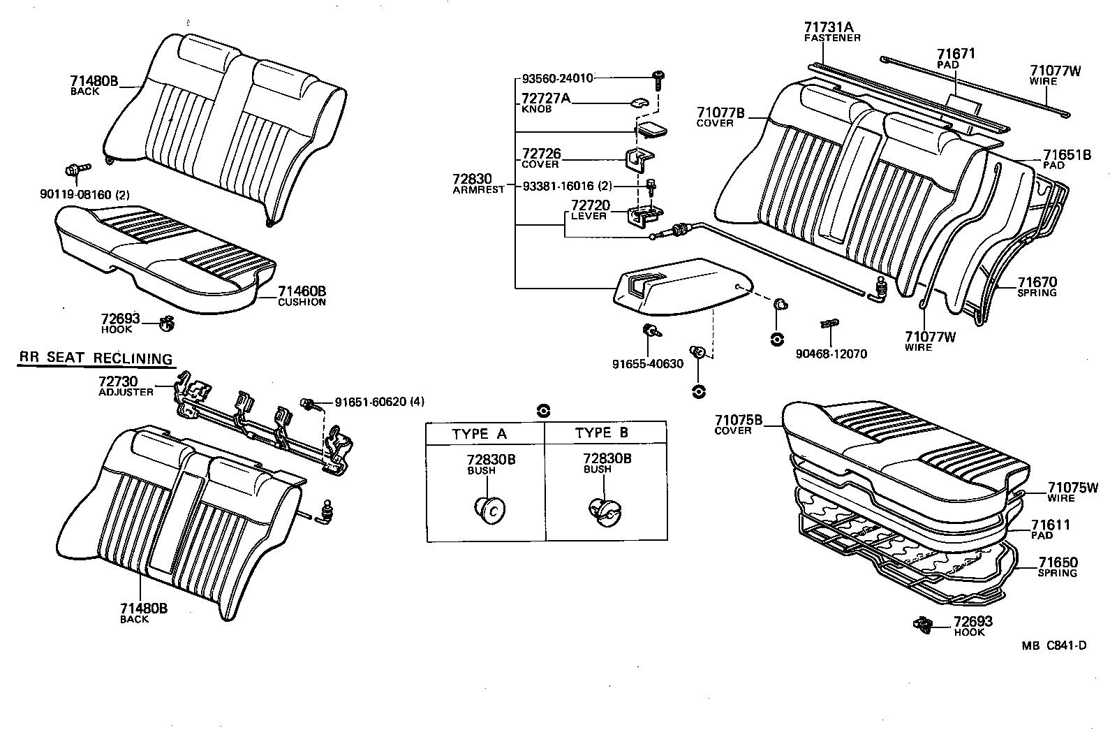 71078-14720 COVER, REAR SEAT BACK, LH(FOR SEPARATE TYPE) product image