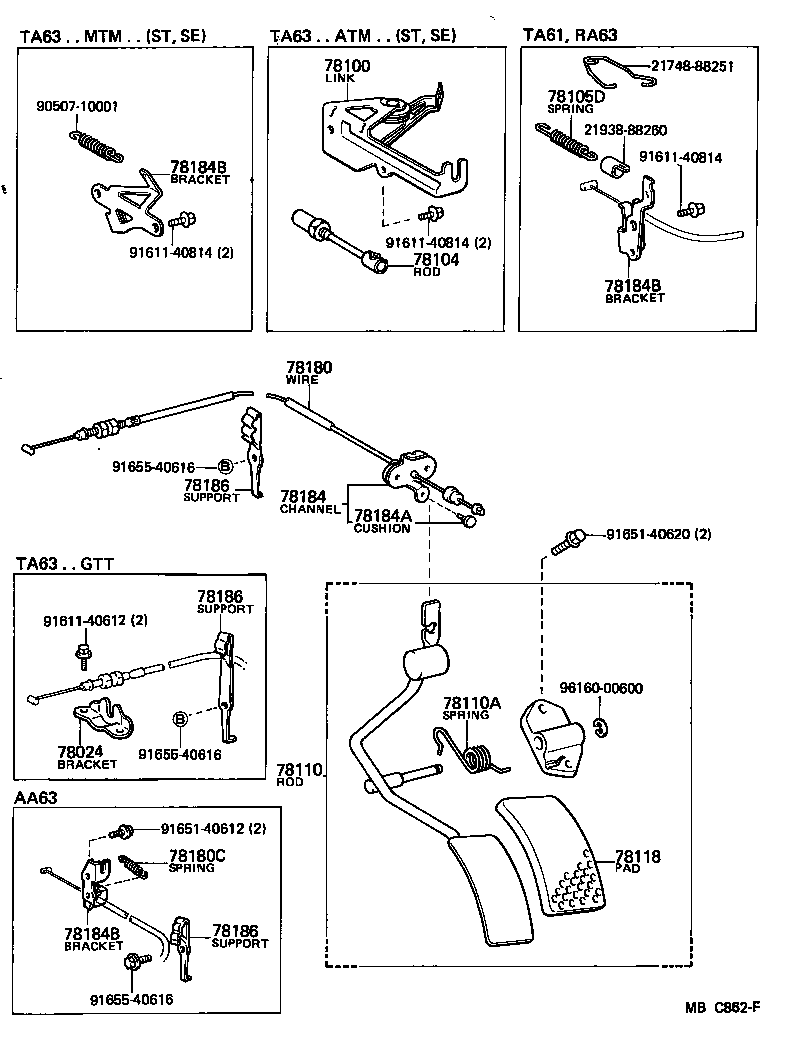 21524-28010 BRACKET, ACCELERATOR CONTROL CABLE product image