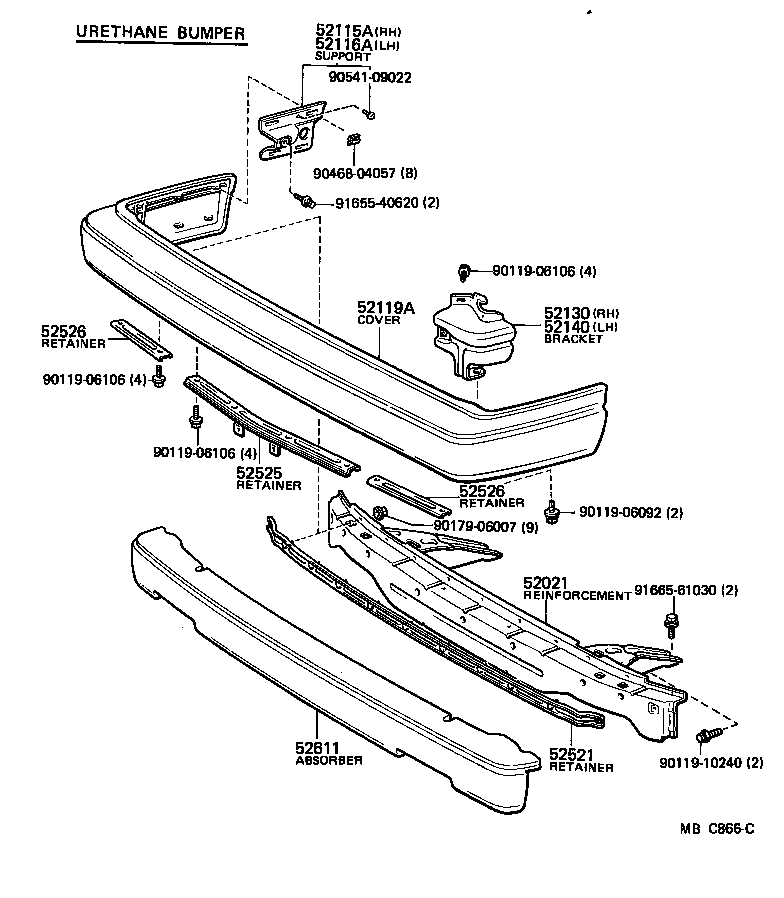 52021-14080 REINFORCEMENT SUB-ASSY, FRONT BUMPER product image