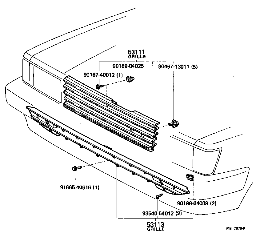 53112-14040 GRILLE, RADIATOR, LH OR LOWER product image