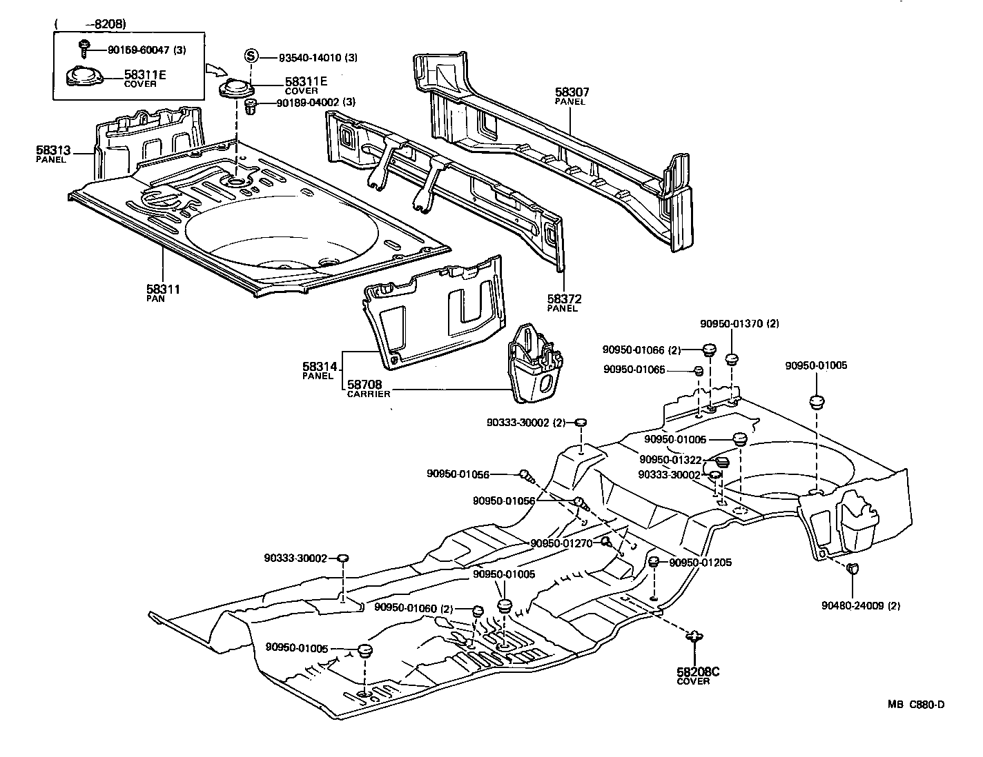 58015-20011 REINFORCEMENT, BELT ANCHOR TO FLOOR PAN, RH product image