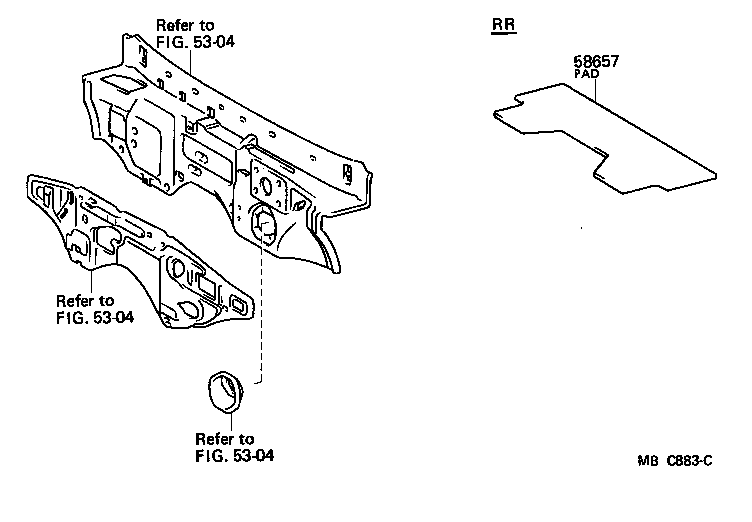 58657-14020 PAD, UNDER REAR SEAT SILENCER product image