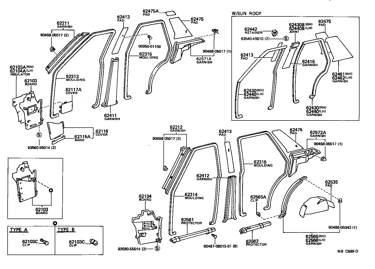 62333-91C01-06 MOULDING, REAR DOOR OPENING TRIM, RH product image