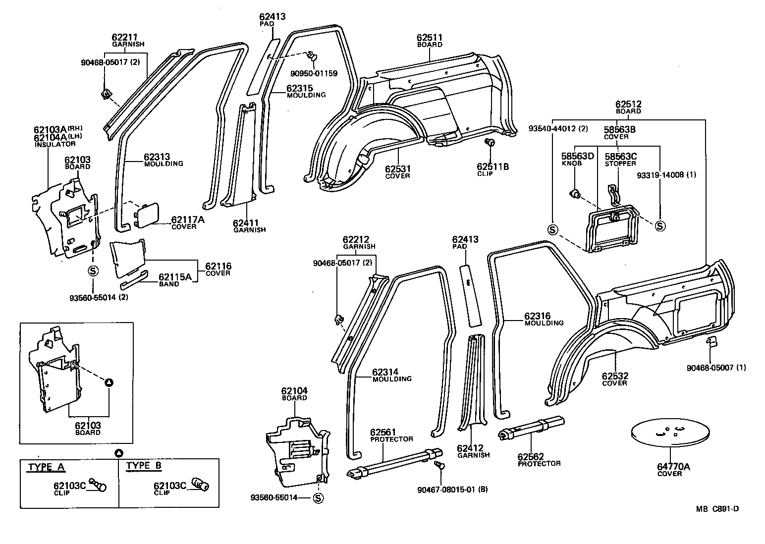 62333-91C01-06 MOULDING, REAR DOOR OPENING TRIM, RH product image