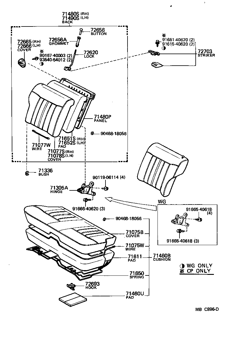 71017-14210 PANEL SUB-ASSY, REAR SEAT BACK product image