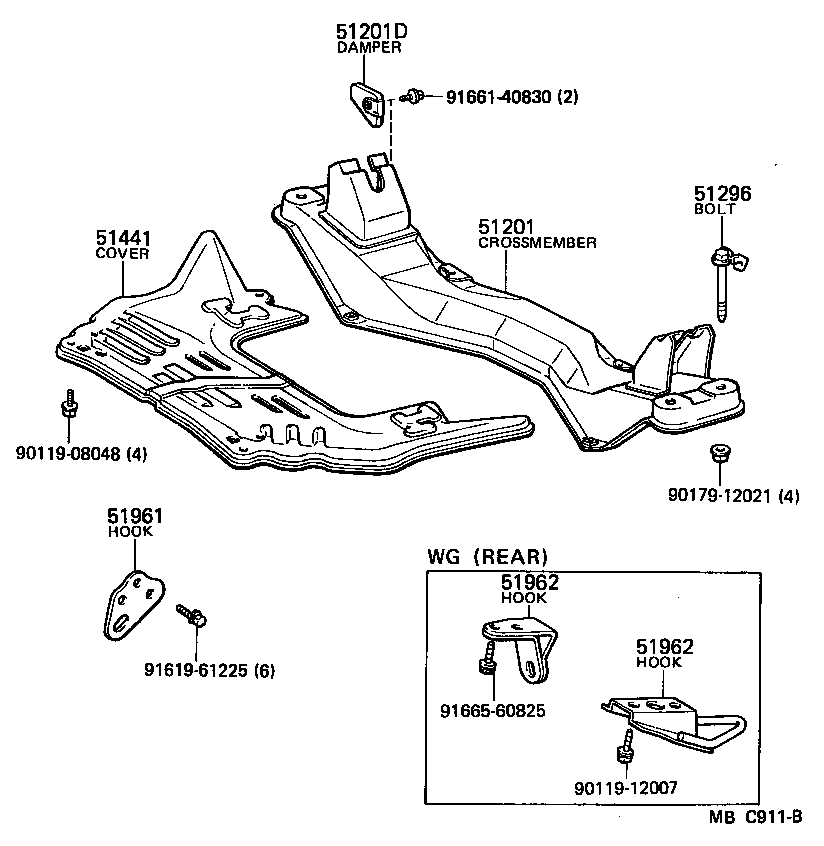 51201-14140 CROSSMEMBER SUB-ASSY, FRONT SUSPENSION product image
