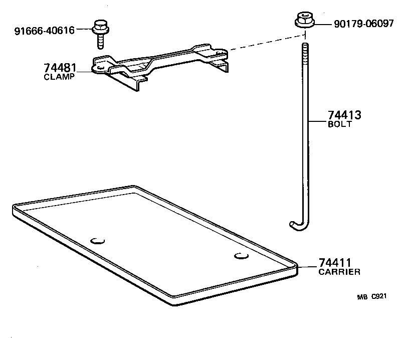74404-14270 CLAMP, BATTERY HOLD DOWN product image