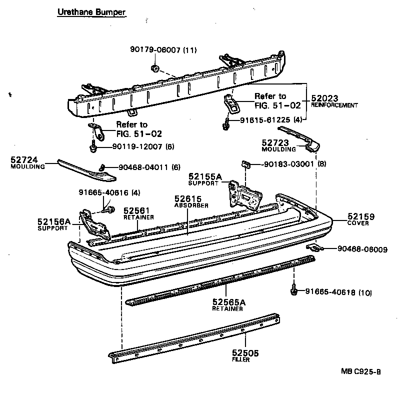 52067-95800 SUPPORT, REAR BUMPER SIDE, RH product image