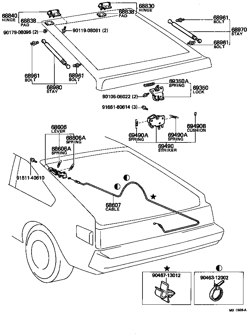 64607-14130 CABLE SUB-ASSY, BACK DOOR LOCK CONTROL product image