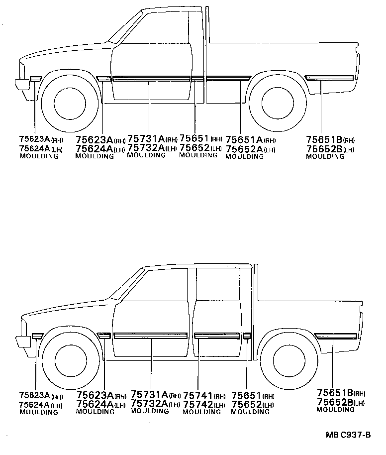 75651-89103 MOULDING, QUARTER, OUTSIDE RH product image