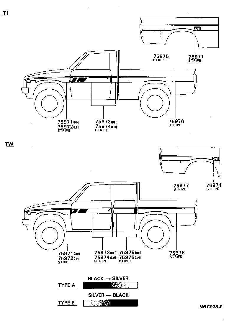 75988-95110 STRIPE, SIDE, LH UPR product image